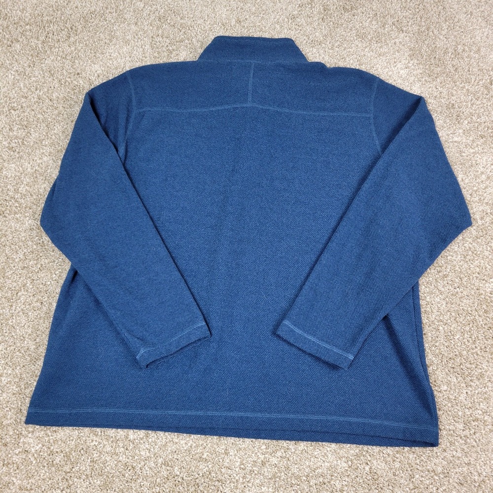The North Face Mens 2XL Solid Blue Stretch Knit Fleece Quarter Zip - Picture 3 of 6